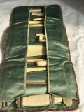 Antique French Ivory Travel Grooming/Manicure Set in Leather Case