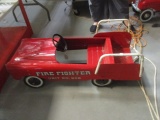Vintage 1950s Original AMF Metal Push-Pedal Ride-On Fire Truck