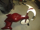 Vintage Red and White Metal Tricycle