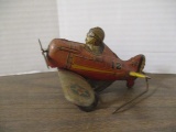 Vintage Marx Tin Rollover Toy Airplane