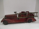 Vintage 1930 Girard Metal Fire Truck with Ladders and Lights