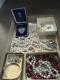 Lot of Estate Jewelry - Waterford Pendant, Rings, Beaded Necklaces, etc.