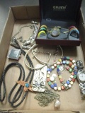 Lot of Estate Jewelry - Watches, Bolo Tie, Necklaces, etc.
