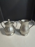 Vintage Queen Art Pewter (Brooklyn, NY) Sugar and Creamer Set