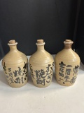 3 Vintage Japanese Nikaido Kitchomu Shochu Bottles