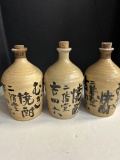 3 Vintage Japanese Nikaido Kitchomu Shochu Bottles