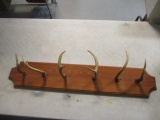 Handmade Wood and Antlers Hanging Rack