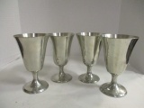 4 Vintage Steiff Pewter Stem Goblets