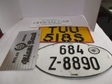 2 Vintage European License Plates, Cadillac: Official Car of The Masters