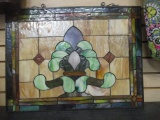 Vintage Stained Glass Window Panel