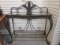 Bowfront Wrought Iron Glass Top Console Buffet Table with Pineapple Motif
