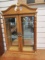 Oak Wall Mount Display Cabinet with Mirrored Back