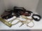 Alligator Ladies Belts, Fashion Purse/Satchel Straps, Gold Tone Belts and Hand Fan