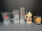 Old Clear Glass Steins and Stone Ware German Steins
