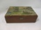 Antique Jewelry Box with Decoupage Village Scene Top