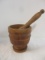 Antique Turned Wooden Mortise and Pestle