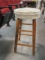 Wood Stool with Upholstery Seat Covering