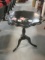 Painted Black Tilt Top Pie Table with Handpainted Flowers