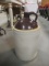 Vintage Brown/White Stoneware 5 Gallon Jug