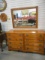 Spainhour Furniture Co. Pine Double Dresser and Mirror