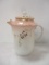 Antique Porcelain Coffee Pot with Floral Design and Gold Gilt Accents