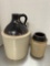 Vintage Stoneware Brown/White Jug and Crock