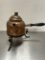 Vintage Swedish Hammered Copper Gooseneck Teapot with Wrought Iron Trivet Stand