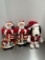 Two Fabric Handpainted Face Santas and Peanuts' Snoopy Santa
