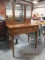 Vintage Oak Vanity with Tri-Folding Mirror Stand