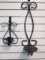 Two Wrought Iron Candle Wall Sconces