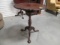 Antique Mahogany Bird Cage Pie Crust Butler's Flip Top Table with Ball & Claw Feet