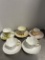 Five Shelley Fine Bone China Teacups and Saucers