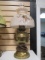 B & H Brass Oil Parlor Lamp Converted to Electric with Handpainted Shade