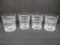 Four Libbey Clear Glass Old Fashion Tumblers