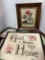Vintage Framed Calligraphy and Needleworks