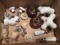 Grouping of Porcelain Hot/Cold Faucet Handles, Porcelain Door Knobs and