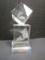 Etched Dolphin Crystal Statue Paperweight