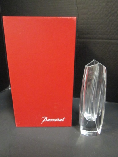 Baccarat Signed Crystal Vase in Original Box