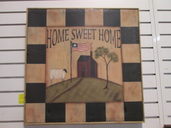 "Home Sweet Home" Folk Art Printed Canvas Artwork