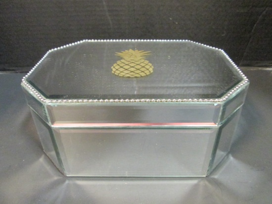 Concepts in Time Mirrored Jewelry Box with Pineapple Motif