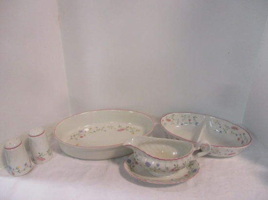 Johnson Bros. "Summer Chintz" Earthenware Divided Vegetable Dish, Oval Oven