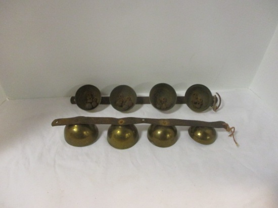 Two Sets of Old Brass Door Bells