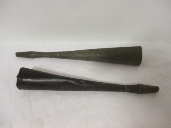 Two Antique Tin Horns