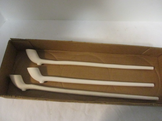 Three Old English Clay Tobacco Pipes