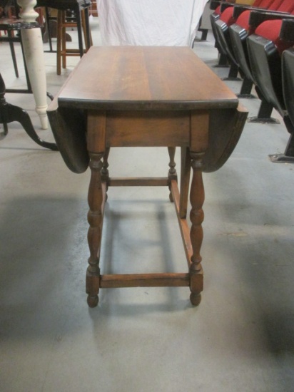 Distressed Drop Side Accent Table