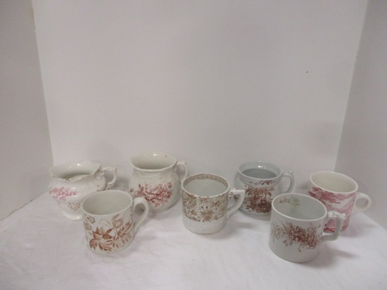 Antique Ironstone Mugs and Creamer