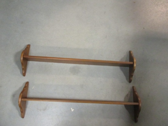 Pair of Wooden Plate Shelves