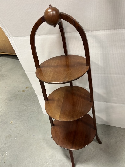 Vintage 3 Tier Cherry Wood Pie Stand