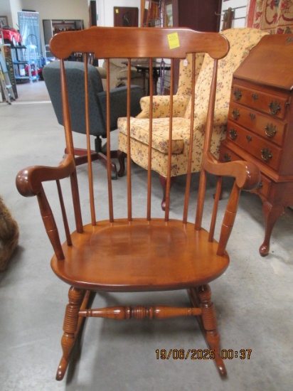 Maple Spindle Back Rocker with Turned Spindle Legs