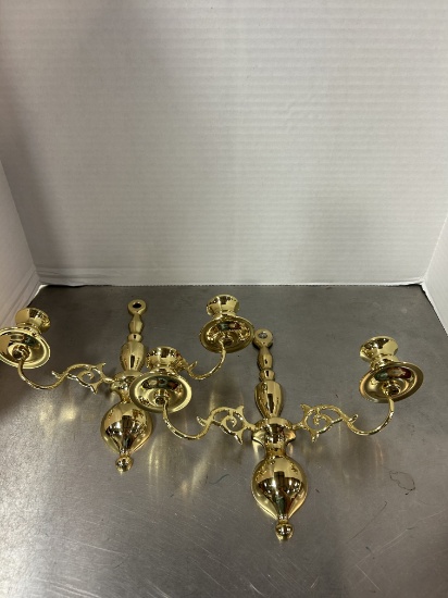 Brass Candle Holders, Candle Snuffer and Vase/Shade Brackets